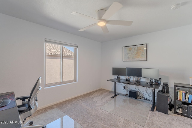 20809 N 17th St, Phoenix, AZ 85024 - home office featuring ceiling fan and carpet flooring