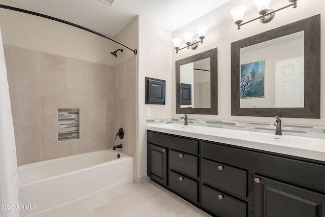 20809 N 17th St, Phoenix, AZ 85024 - full bath with bathing tub / shower combination, double vanity, and tile patterned flooring