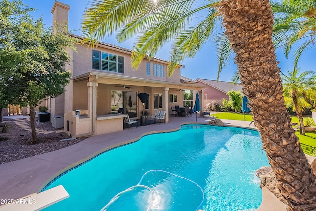 20809 N 17th St, Phoenix, AZ 85024 - view of swimming pool featuring ceiling fan and a patio