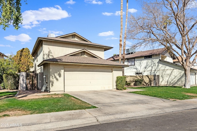 view of property with a front lawn