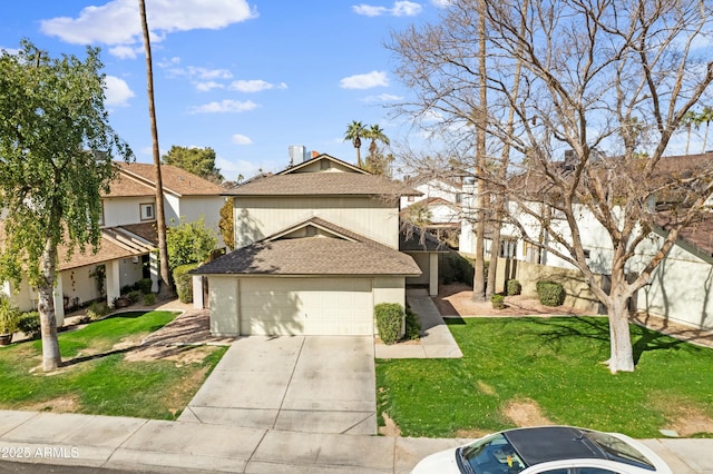 view of front property featuring a front lawn