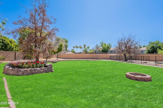 20277 N 68th Dr, Glendale, AZ 85308 - fenced backyard with a fire pit