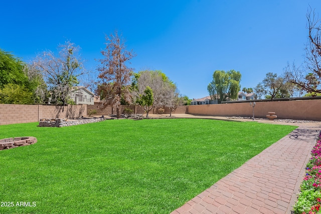 20277 N 68th Dr, Glendale, AZ 85308 - fenced backyard featuring an outdoor fire pit