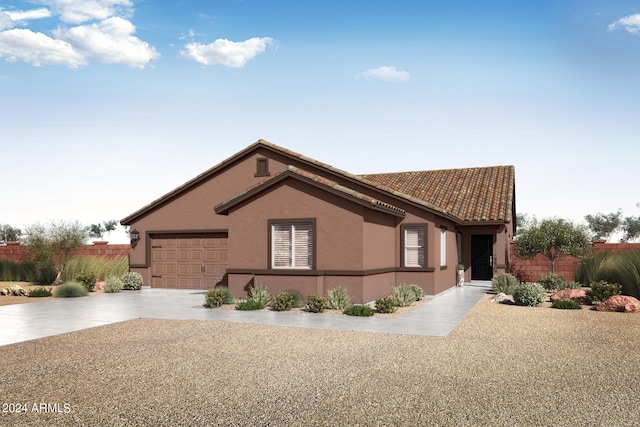 view of front facade featuring a garage