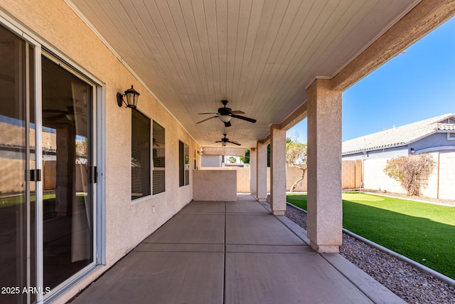 view of patio with ceiling fan