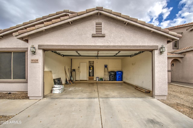 exterior space with a garage