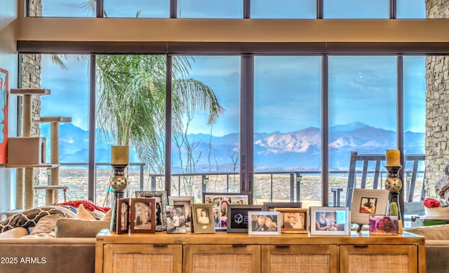 room details featuring a mountain view