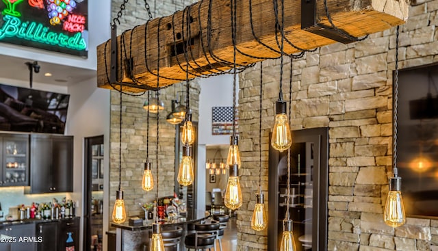 bar with a towering ceiling