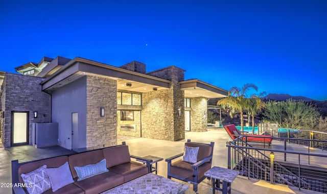 view of patio featuring an outdoor hangout area