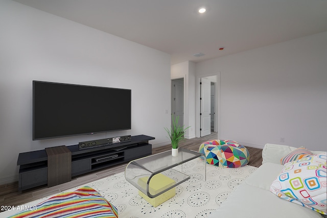 living room featuring light hardwood / wood-style flooring