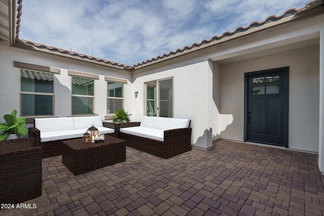 view of patio / terrace with an outdoor living space