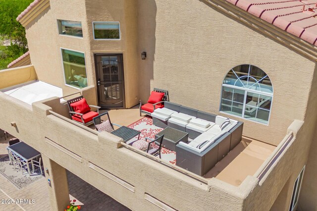 view of patio featuring an outdoor living space