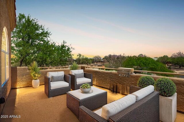 view of patio / terrace with a grill and an outdoor living space