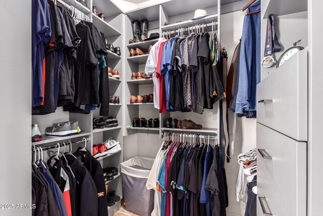 view of walk in closet