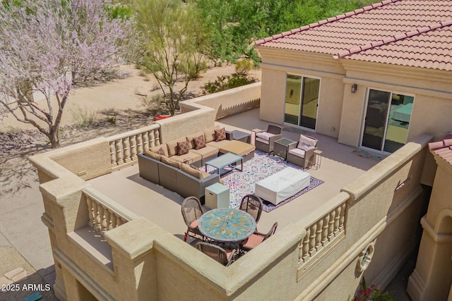 view of patio with outdoor lounge area