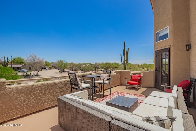 view of patio / terrace with an outdoor living space