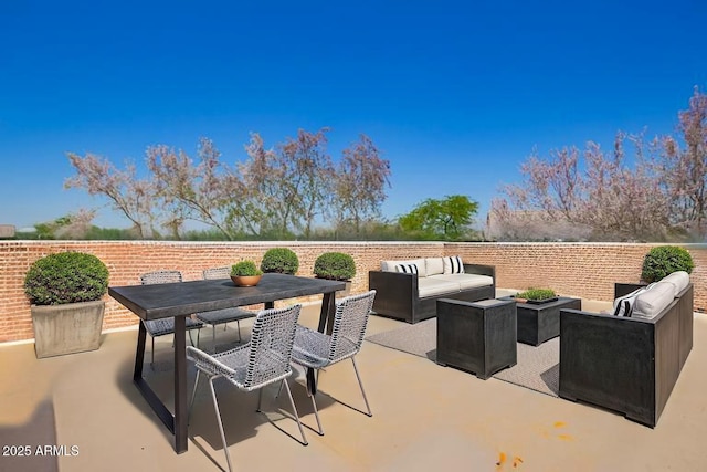 view of patio with an outdoor living space