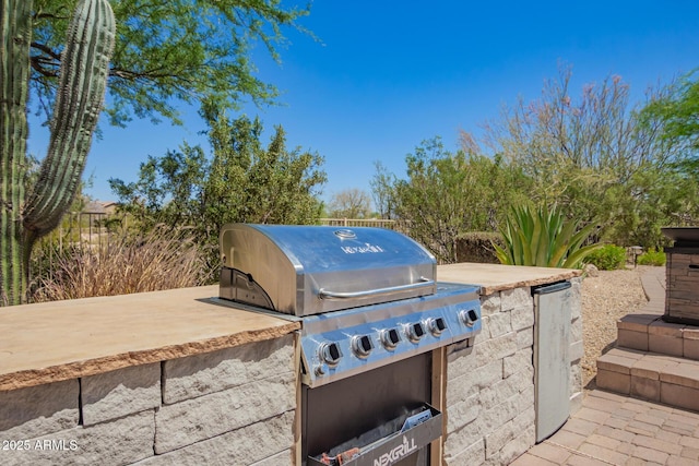view of patio featuring grilling area and an outdoor kitchen