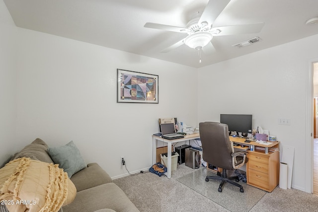 941 E Desert Moon Trl, San Tan Valley, AZ 85143 - carpeted office with a ceiling fan and baseboards