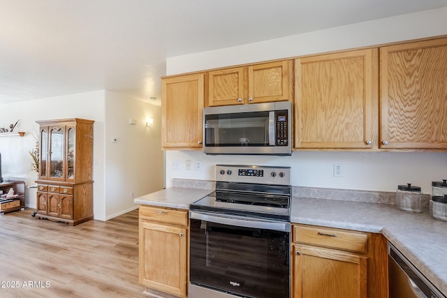 941 E Desert Moon Trl, San Tan Valley, AZ 85143 - kitchen with stainless steel appliances, light wood finished floors, and light countertops