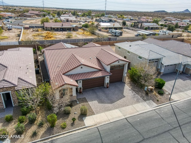 bird's eye view with a residential view