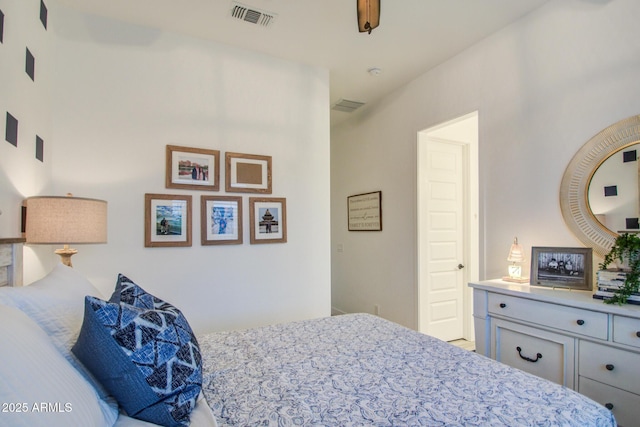 bedroom with visible vents