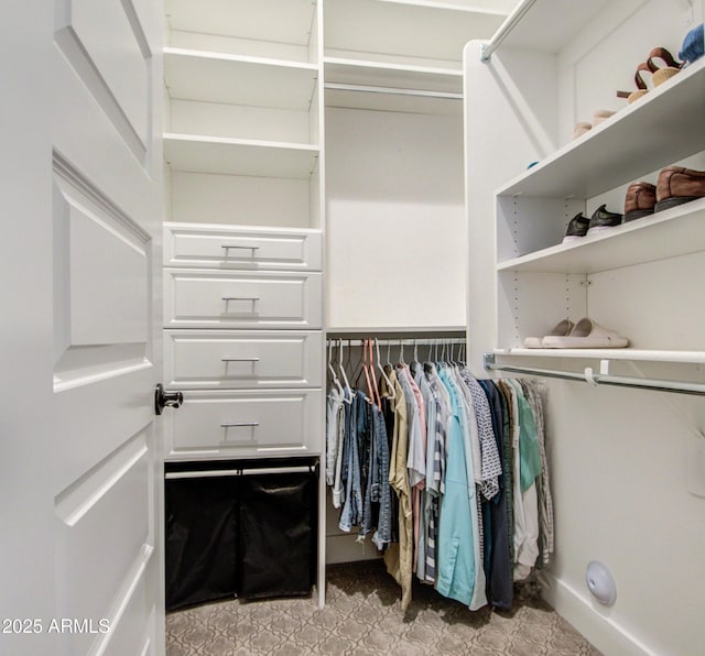 view of walk in closet