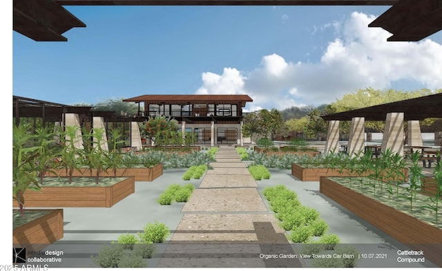 view of yard featuring a garden