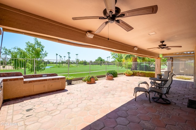 view of patio / terrace with ceiling fan