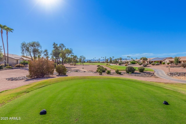 view of yard featuring golf course view