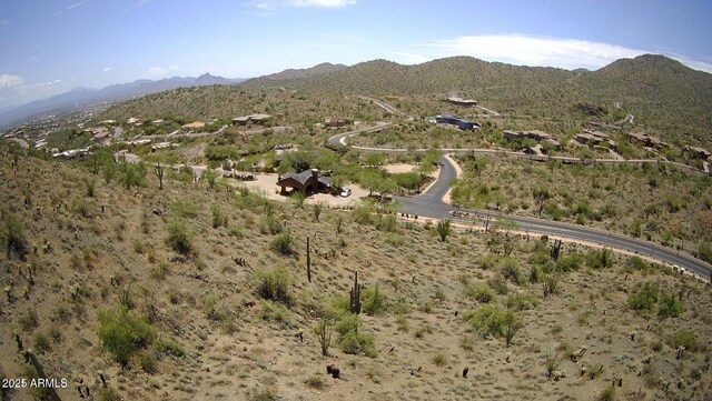 aerial view with a mountain view