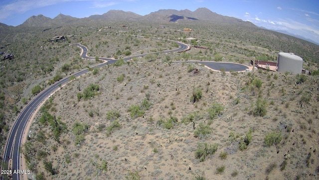 bird's eye view with a mountain view