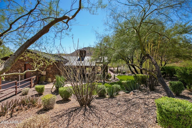 view of yard with fence