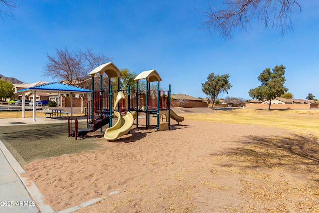 communal playground with a gazebo