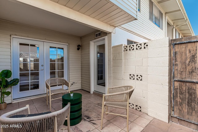 view of patio / terrace featuring french doors