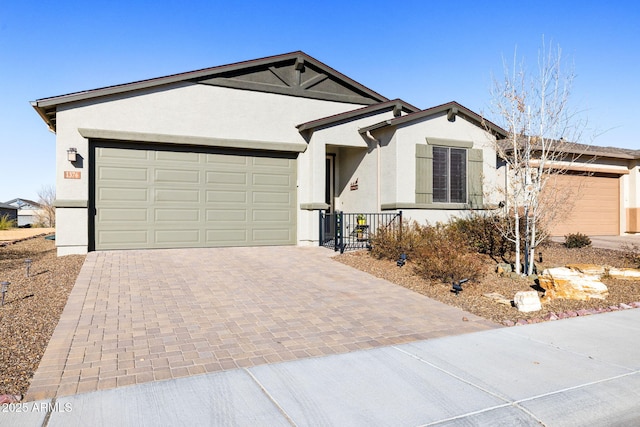 single story home featuring a garage