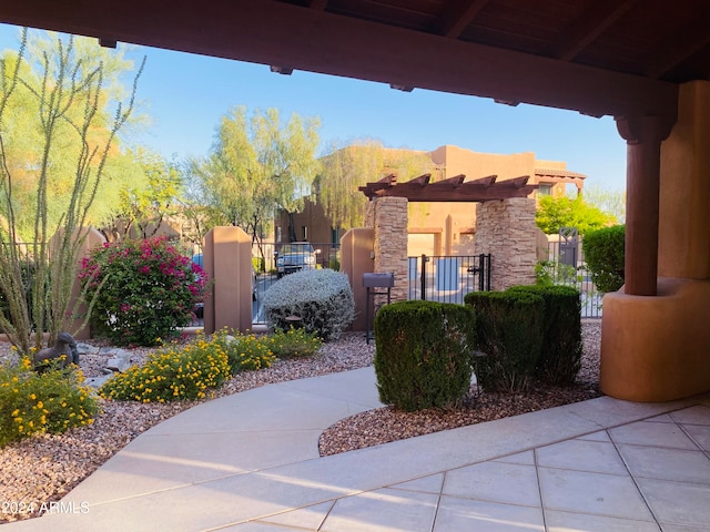 exterior space featuring a mountain view