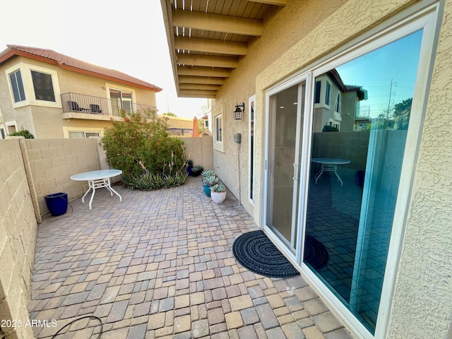 view of patio featuring a fenced backyard