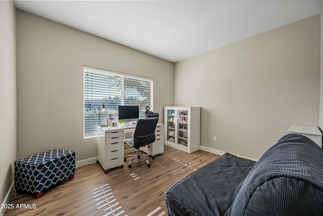 office featuring hardwood / wood-style floors