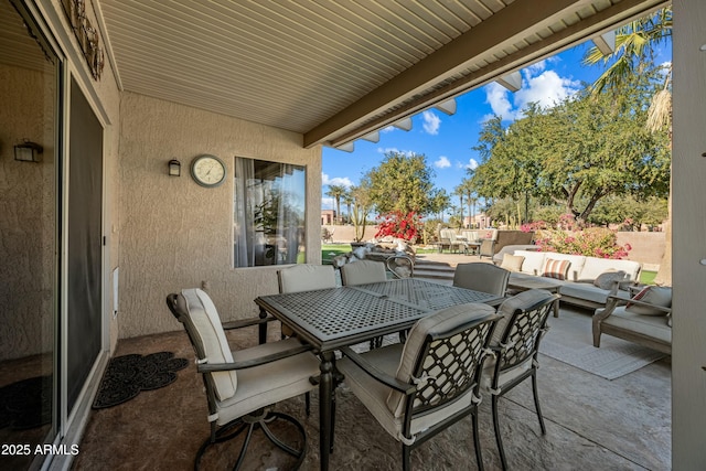 view of patio featuring outdoor lounge area