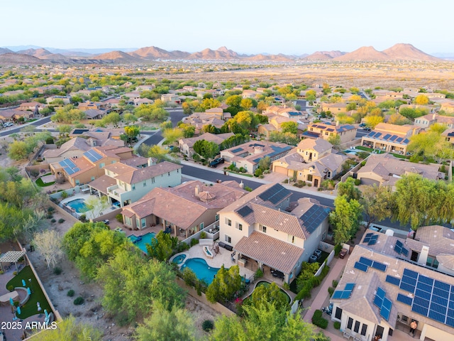 26036 N 85th Dr, Peoria, AZ 85383 - aerial view of residential area featuring a mountain backdrop and a pool
