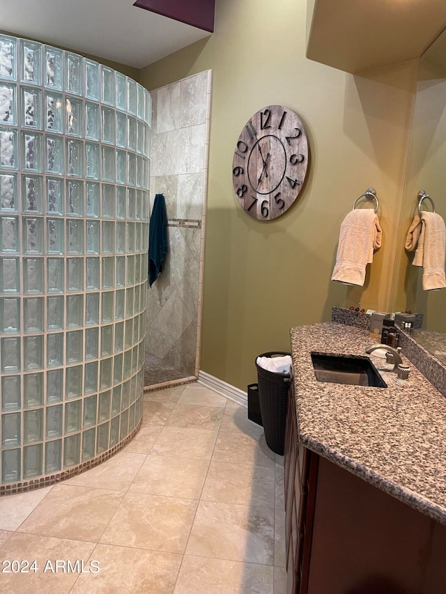 bathroom with sink and tile flooring