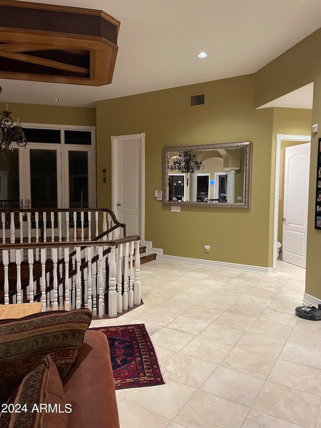 interior space featuring tile floors