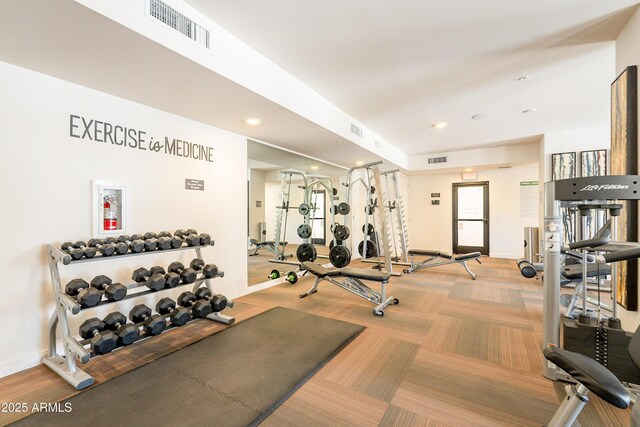 2511 W Queen Creek Rd Unit 325, Chandler, AZ 85248 - gym with carpet flooring and recessed lighting