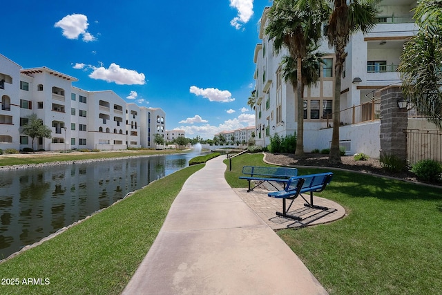 2511 W Queen Creek Rd Unit 325, Chandler, AZ 85248 - view of home's community with a water view, a yard, and a residential view