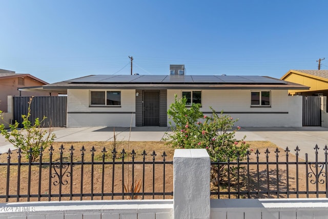 view of single story home