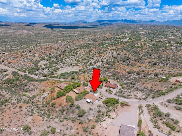 aerial view with a mountain view