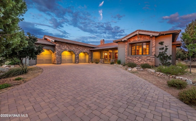 view of front of home featuring a garage