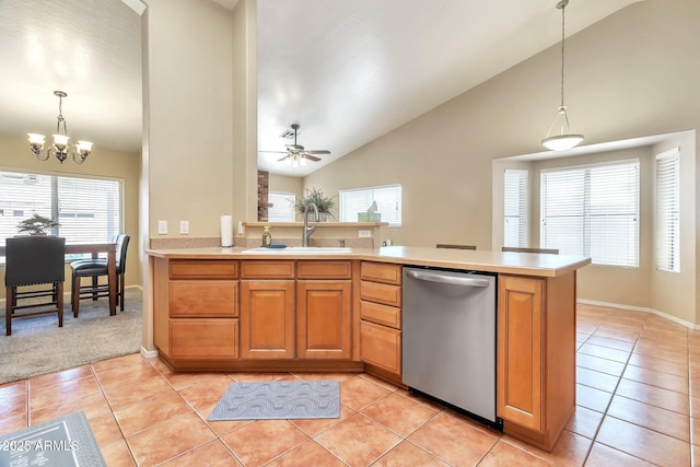 6102 W Shangri La Rd, Glendale, AZ 85304 - kitchen featuring a sink, light tile patterned floors, plenty of natural light, and dishwasher