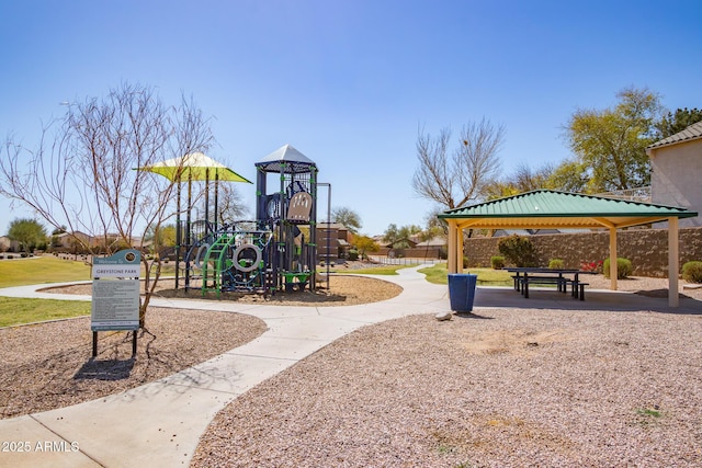 community playground with a gazebo